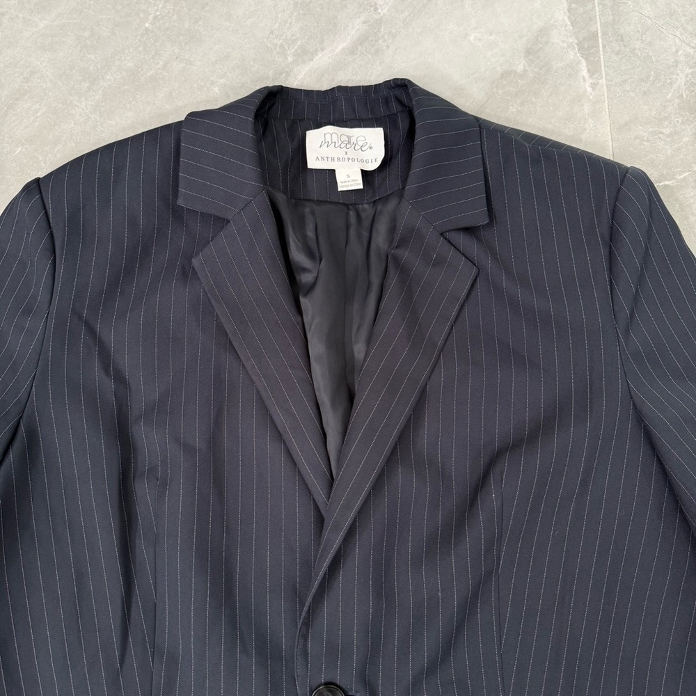Women’s Mare Mare Anthropologie Pinstripe Oversized Blazer Button Up Size Small - Picture 7 of 16